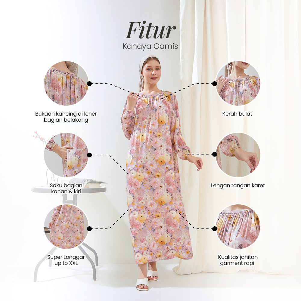 Kanaya Gamis - DYD Label - Dress Muslim Bahan Rayon