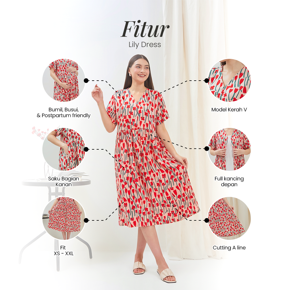 Lily Dress - DYD Label - Homedress Bahan Rayon