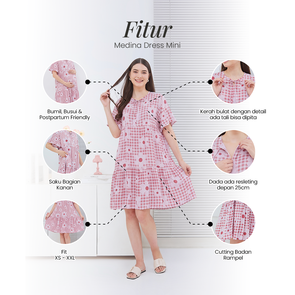 Medina Mini Dress - DYD Label - Homedress Bahan Rayon