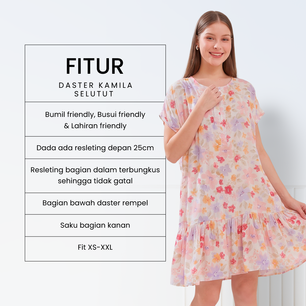 Kamila Daster Selutut - DYD Label - Homedress Bahan Rayon