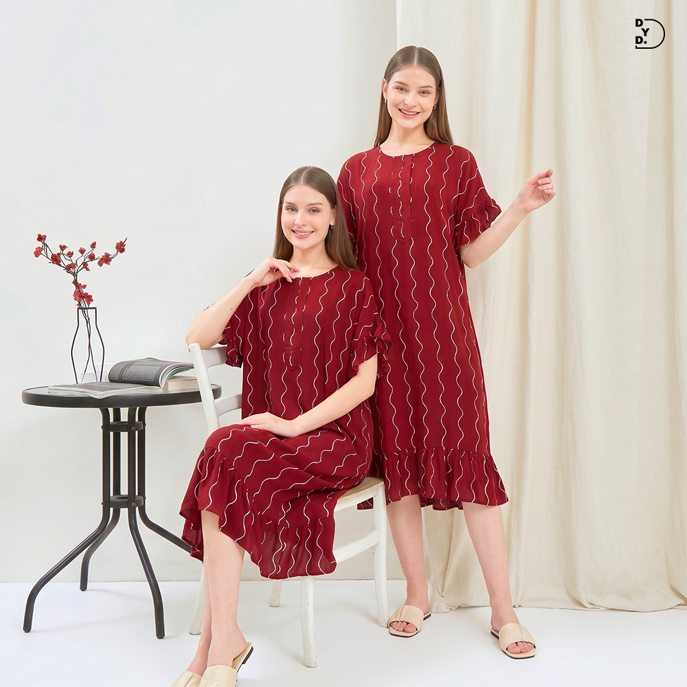 Kamala Midi Dress - DYD Label - Homedress Ruffle Bahan Rayon