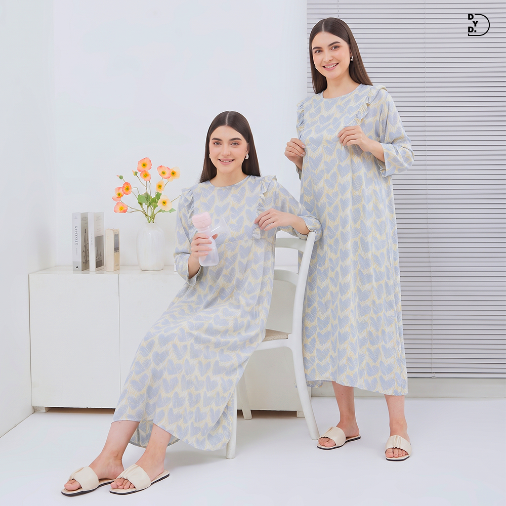 Maudy Maxi Dress Menyusui - DYD Label - Homedress Bahan Rayon Bukaan Samping