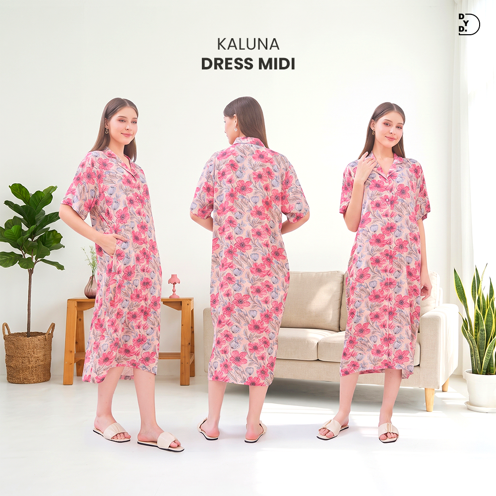 Kaluna Midi Dress - DYD Label - Homedress Bahan Rayon