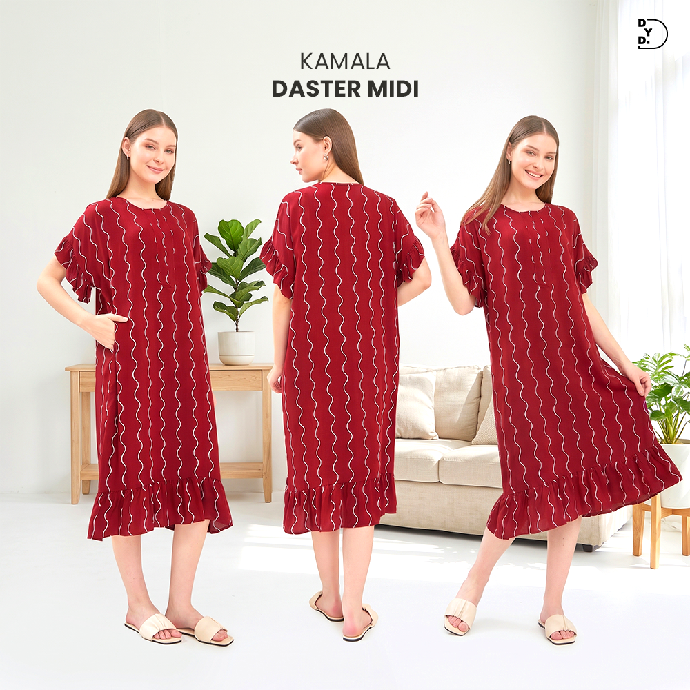 Kamala Midi Dress - DYD Label - Homedress Ruffle Bahan Rayon