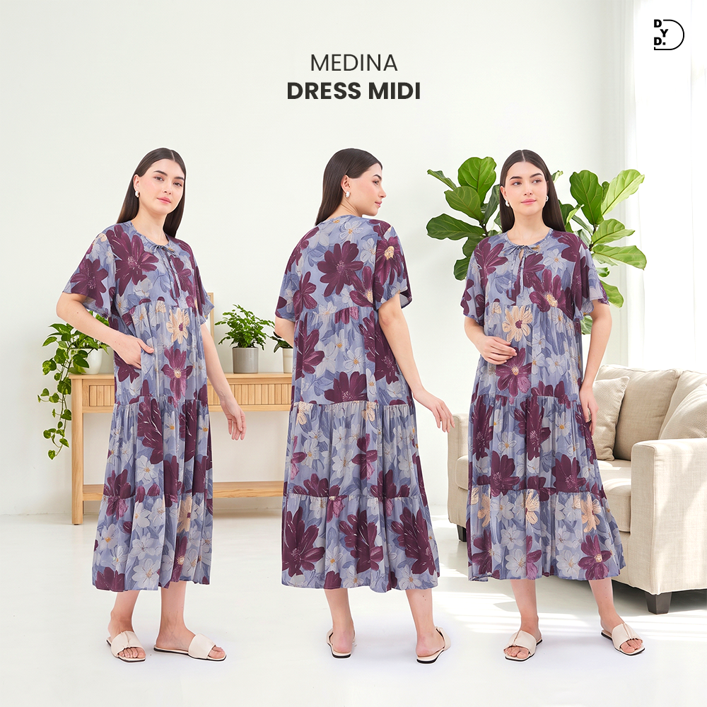 Medina Midi Dress - DYD Label - Homedress Bahan Rayon