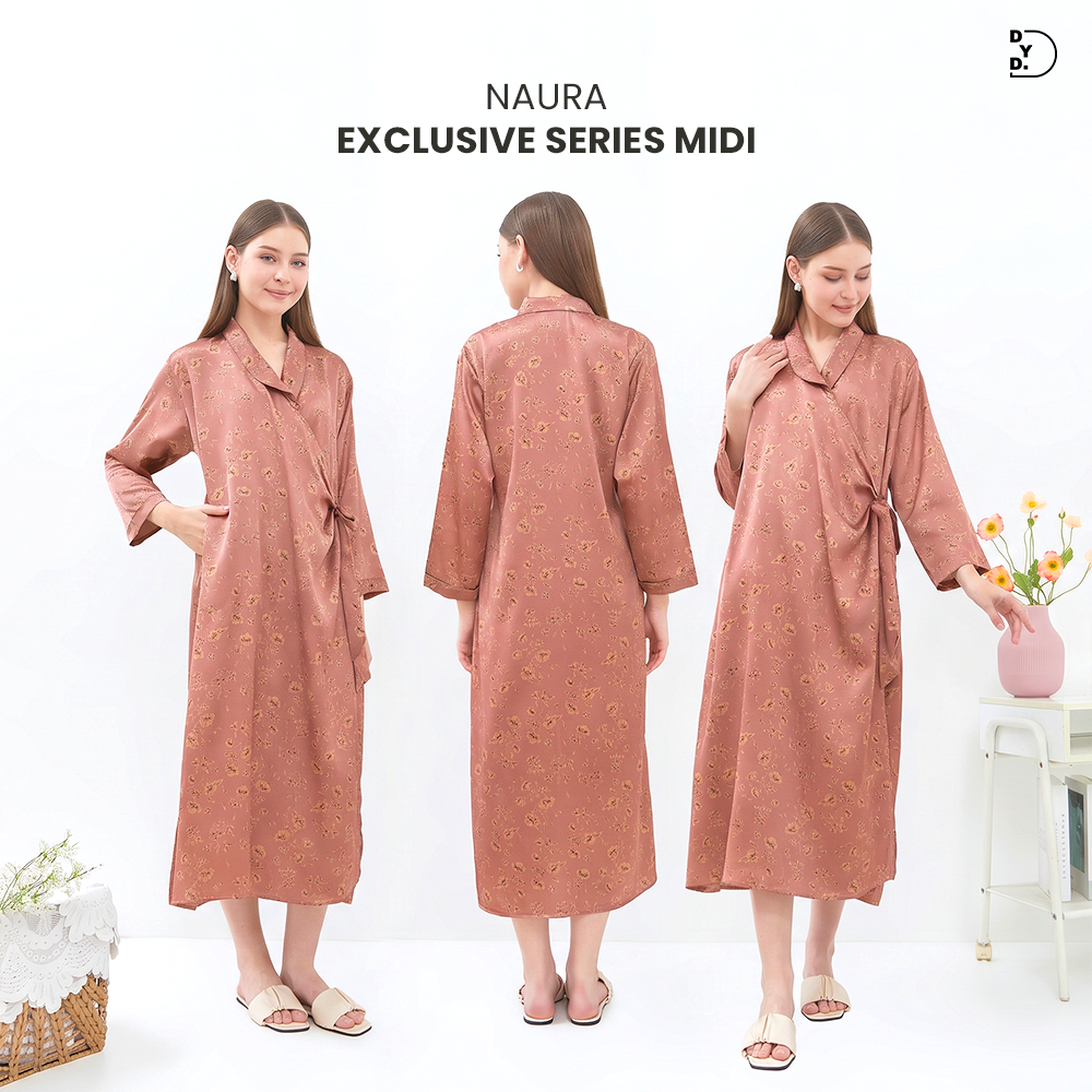 Naura Kimono Midi Exclusive Series - DYD Label - Homedress Bahan Organic Silk
