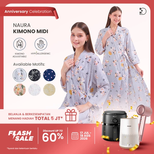 Naura Kimono Midi - DYD Label - Homedress Lahiran Bahan Rayon