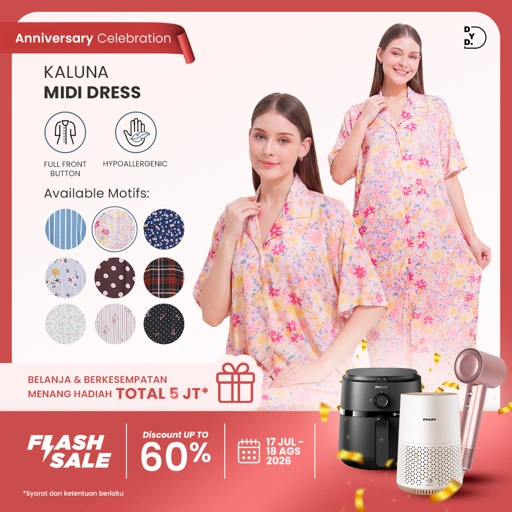 Kaluna Midi Dress - DYD Label - Homedress Bahan Rayon