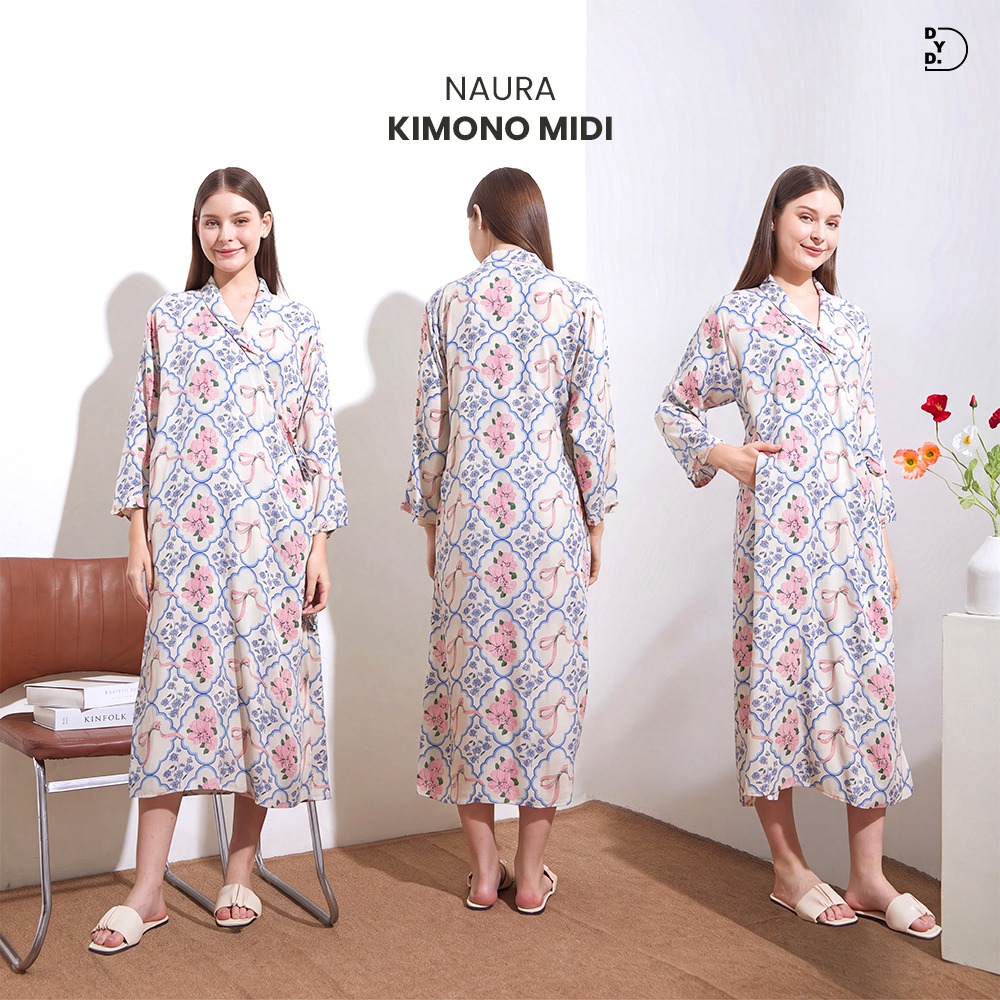 Naura Kimono Midi - DYD Label - Homedress Lahiran Bahan Rayon