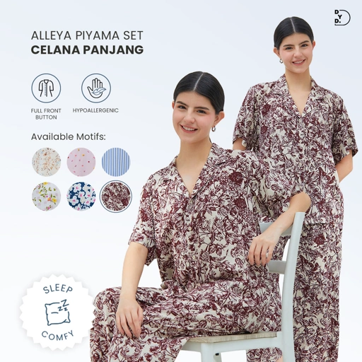 Image of ALLEYA - PIYAMA SET CLN PANJANG - ATASAN & BAWAHAN