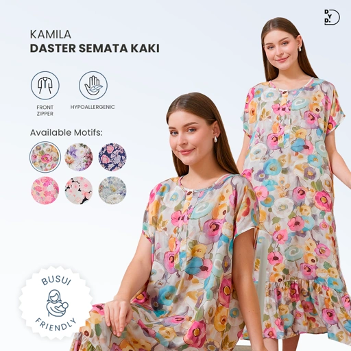 Image of Kamila Daster Semata Kaki  - DYD Label - Homedress Bahan Rayon