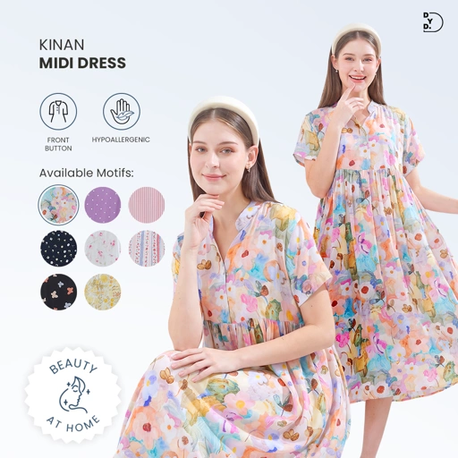 Kinan Midi Dress - DYD Label - Homedress Bahan Rayon