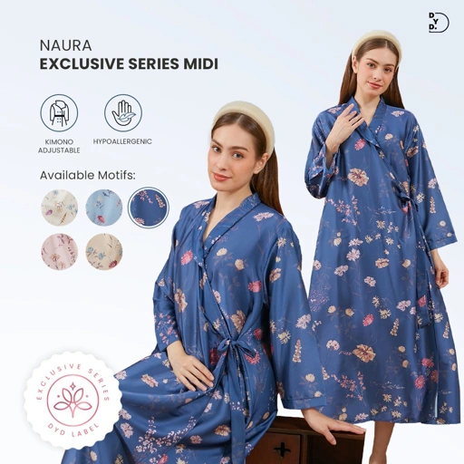 Image of Naura Kimono Midi Exclusive Series - DYD Label - Homedress Bahan Organic Silk