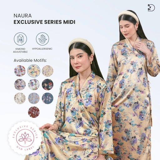 Image of Naura Kimono Midi Exclusive Series - DYD Label - Homedress Bahan Organic Silk