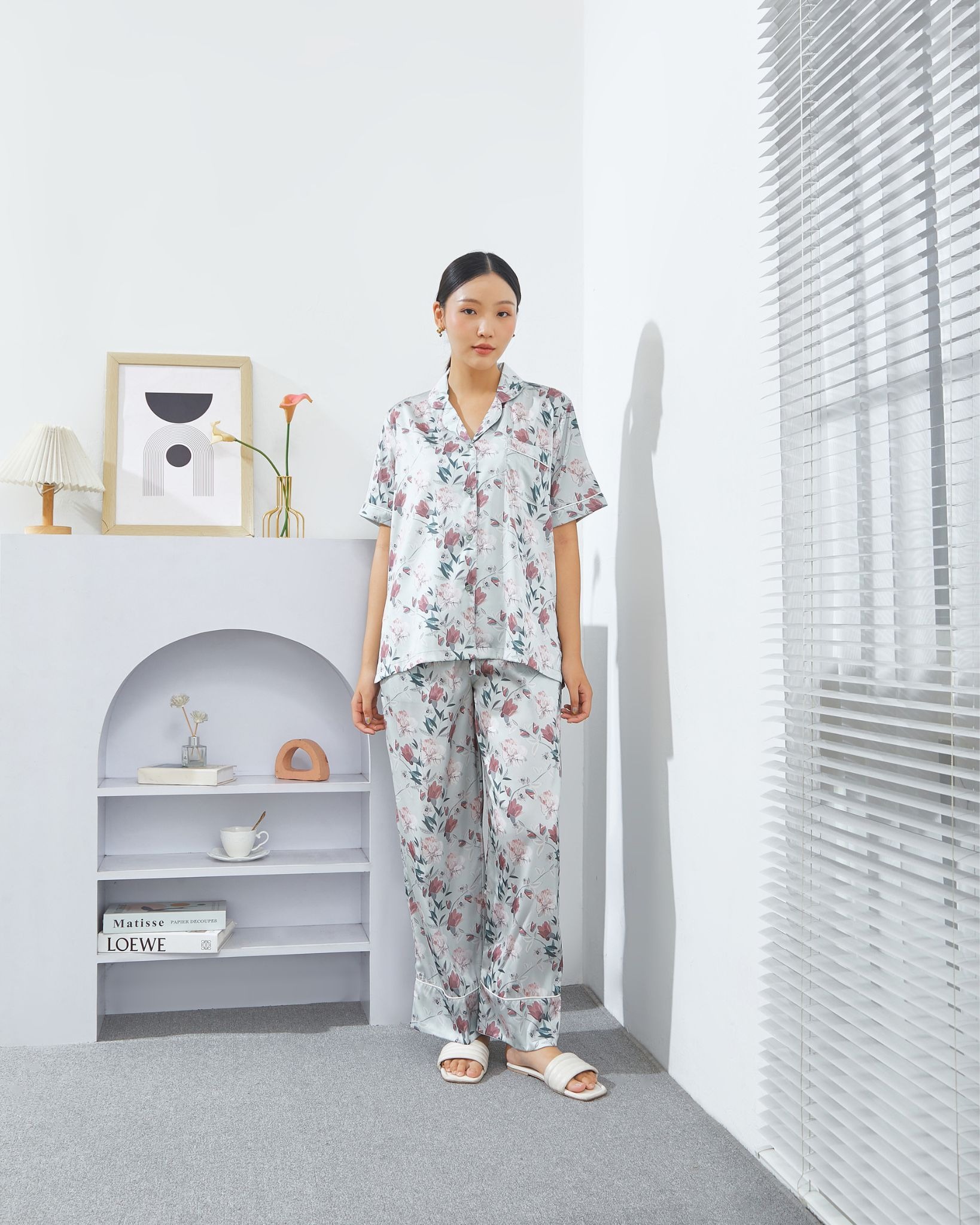 Emily Piyama Exclusive Series Baju Pendek & Celana Panjang - DYD Label - One Set Bahan Organic Silk