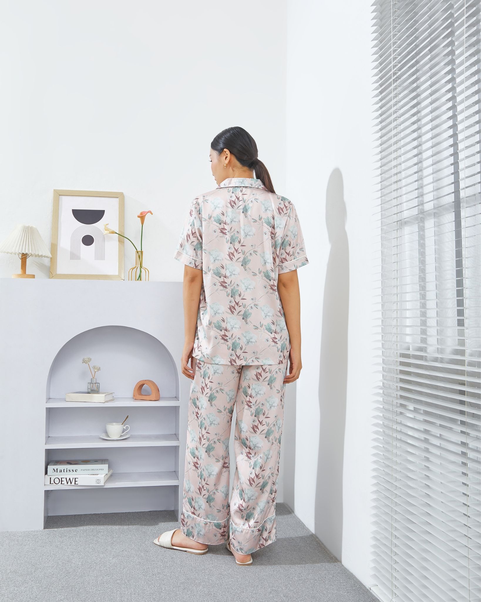 Emily Piyama Exclusive Series Baju Pendek & Celana Panjang - DYD Label - One Set Bahan Organic Silk