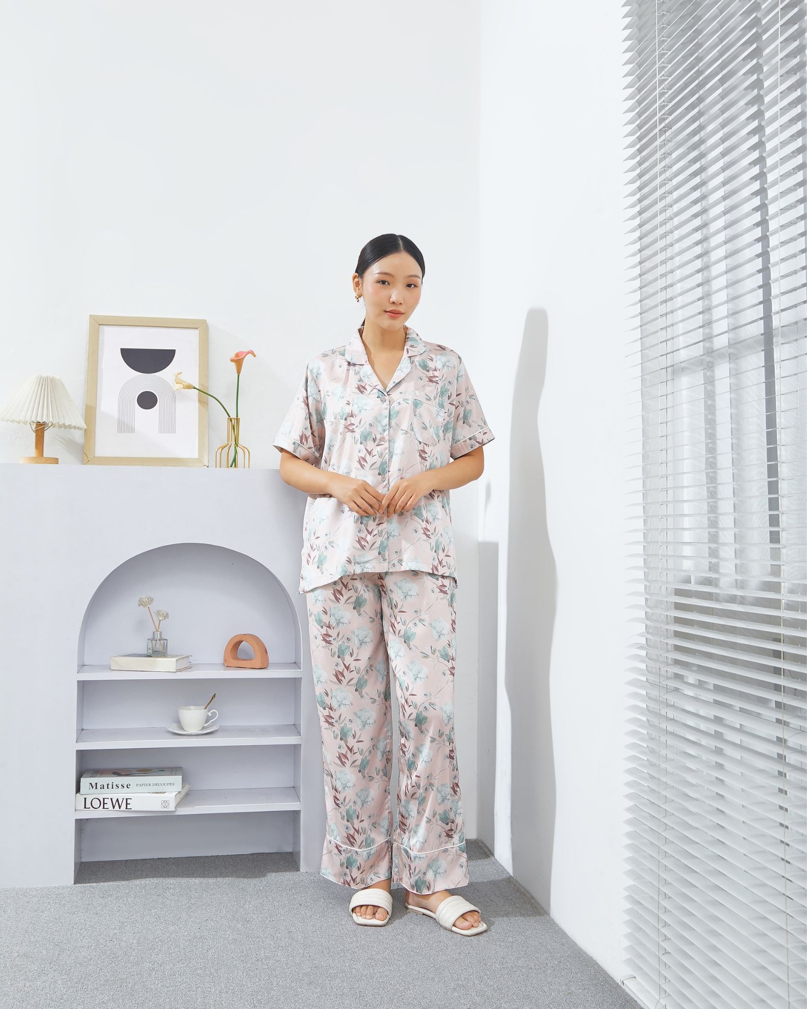 Emily Piyama Exclusive Series Baju Pendek & Celana Panjang - DYD Label - One Set Bahan Organic Silk