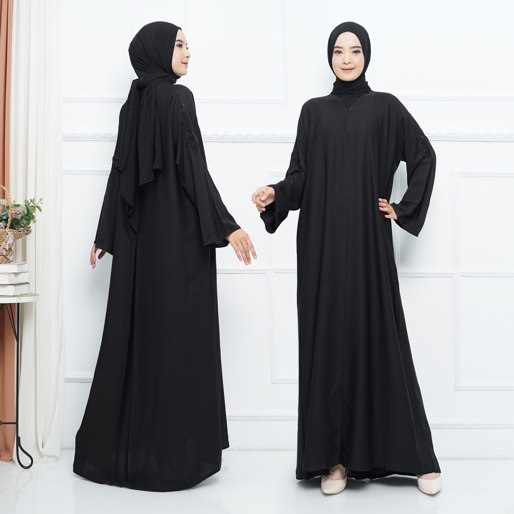 Abaya Import Gamis Arab Payet Punggung Hitam - Mareebaya