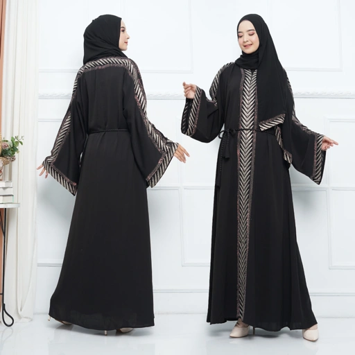 Image of Abaya Import Gamis Arab Payet Sultan Gold - Mareebaya