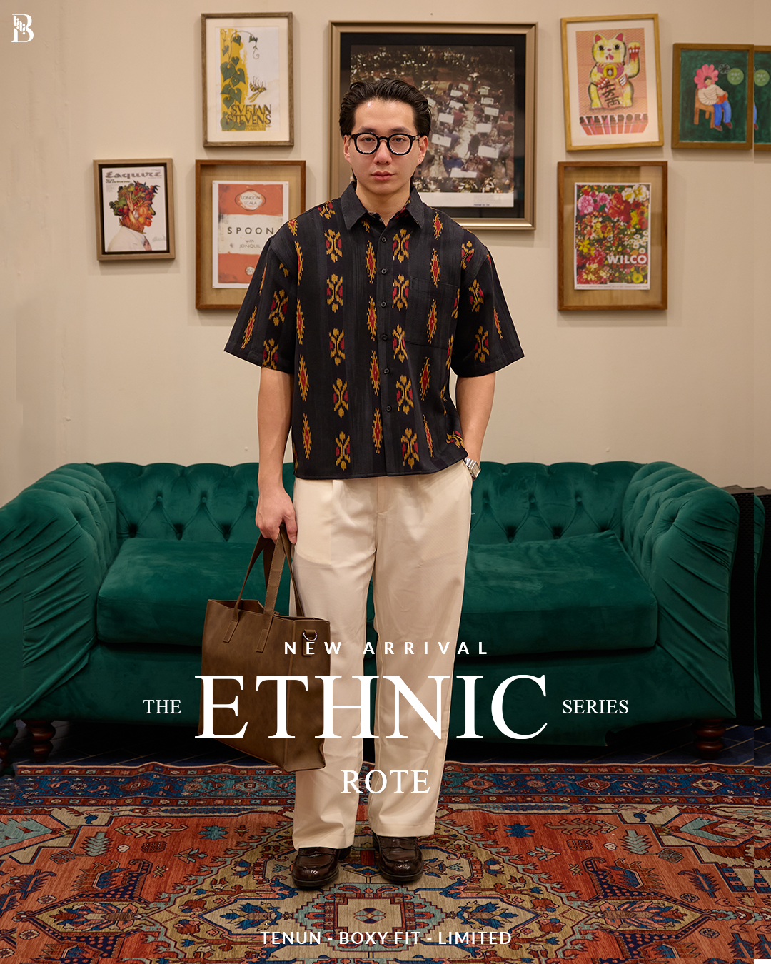 ETHNIC ROTE Boxy Short Sleeve