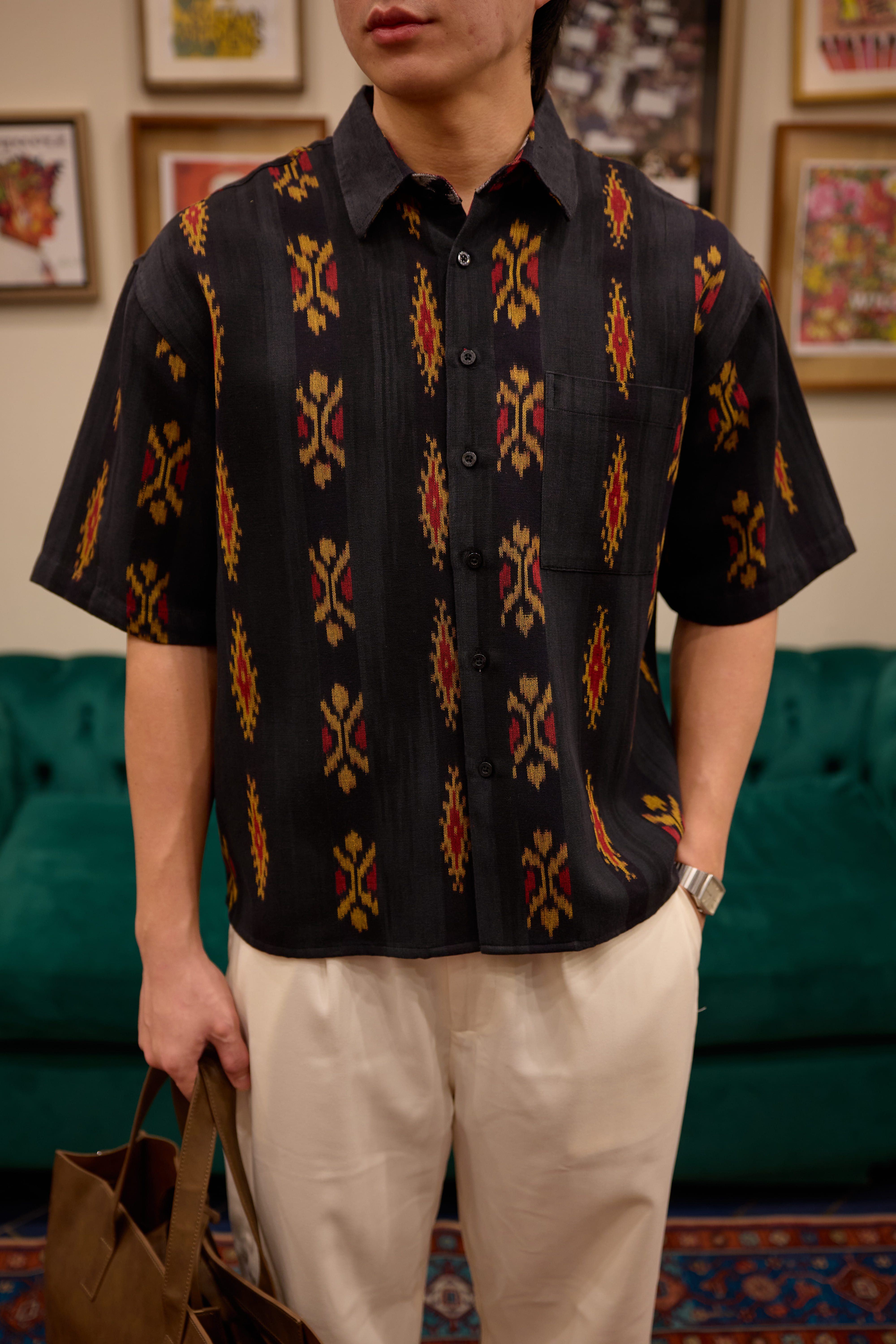 ETHNIC ROTE Boxy Short Sleeve