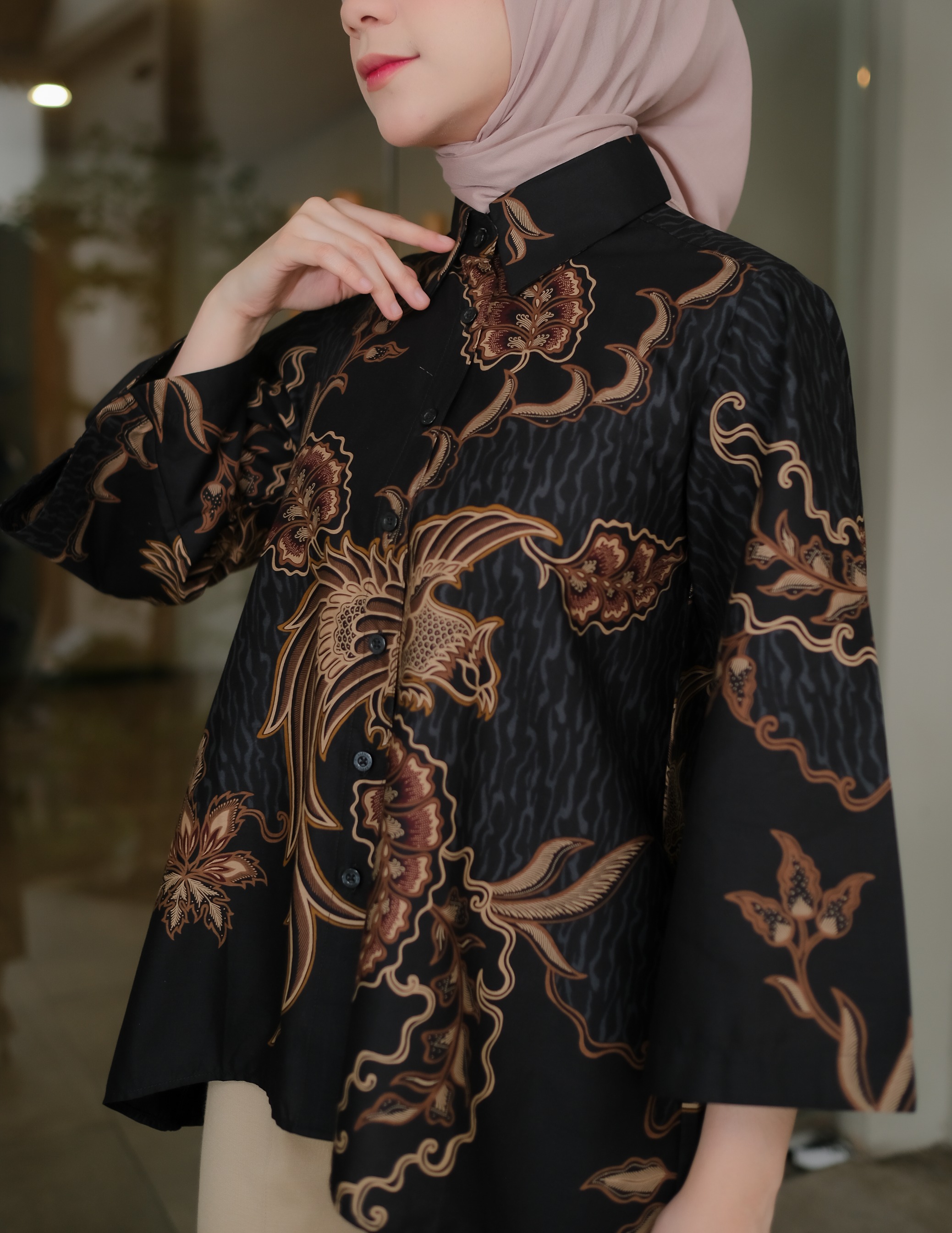 Oversize Blouse 7/8 Woman - DOELJANA BLACK
