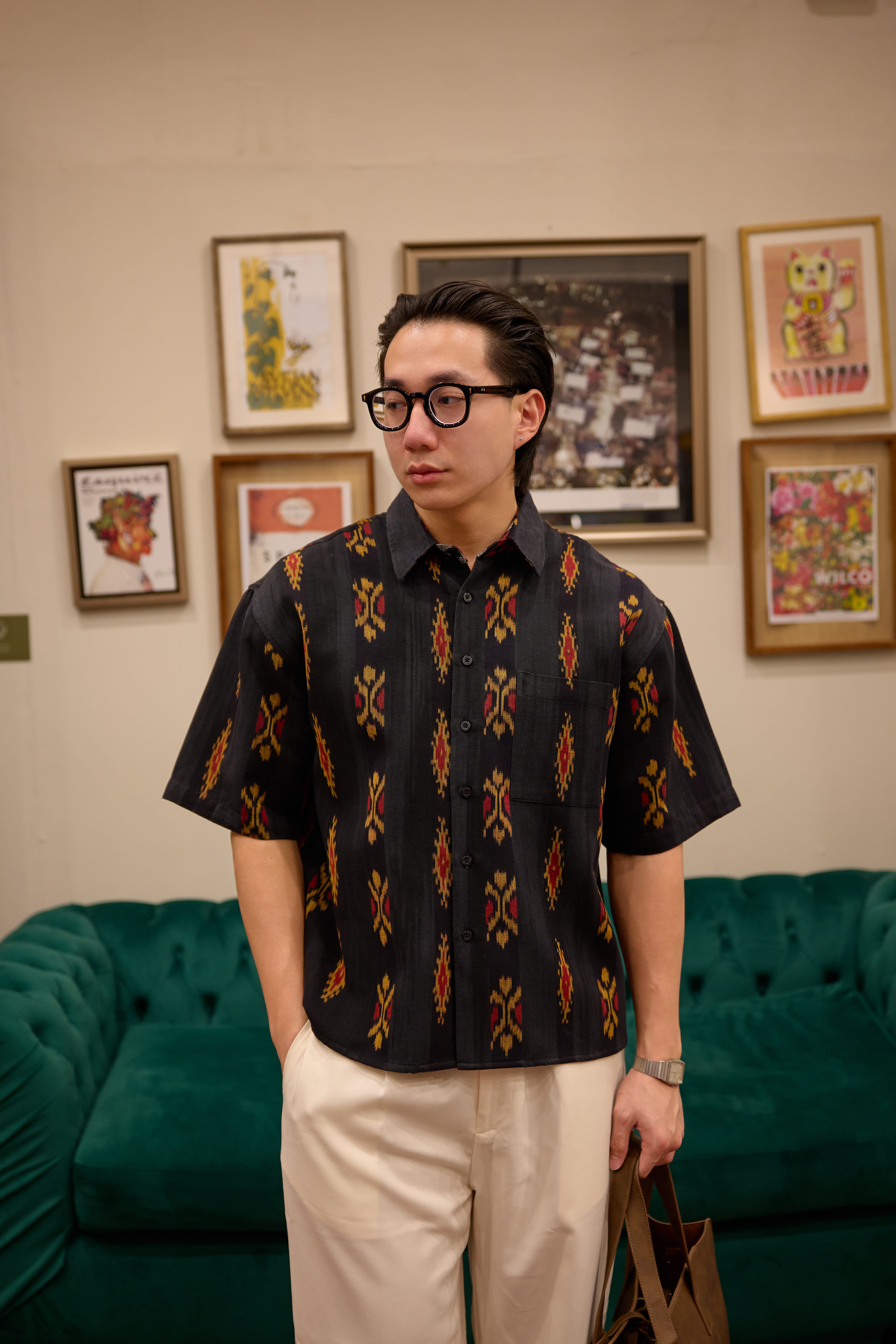 ETHNIC ROTE Boxy Short Sleeve