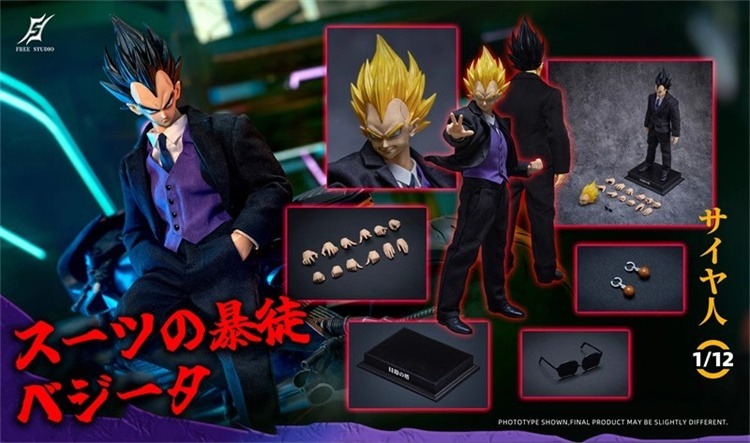 Action Figure 1/12 Vegeta Suit Thug Saiyan Prince Gangster Ver. By Free Studios
