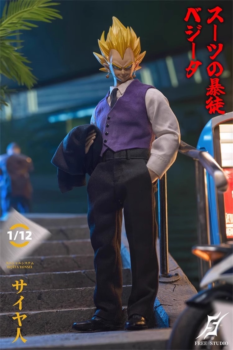 Action Figure 1/12 Vegeta Suit Thug Saiyan Prince Gangster Ver. By Free Studios