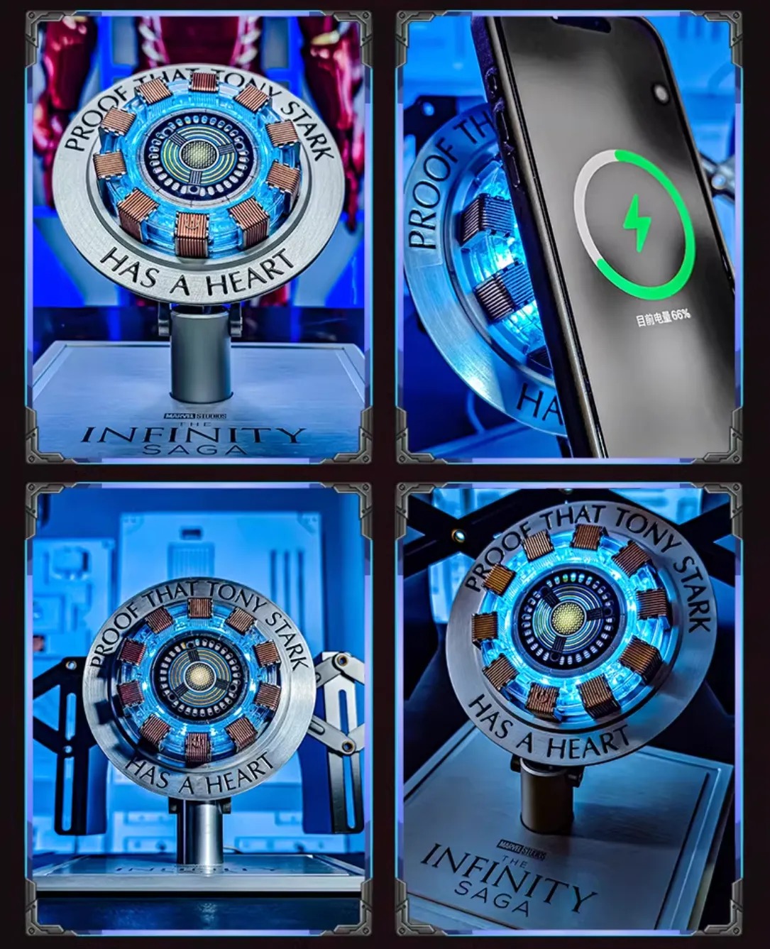 2026 Marvel Iron Man Chest Arc Reactor Alloy Base Magnetic Wireless Charging