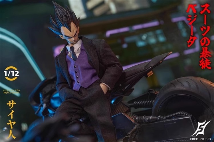 Action Figure 1/12 Vegeta Suit Thug Saiyan Prince Gangster Ver. By Free Studios