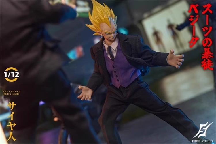 Action Figure 1/12 Vegeta Suit Thug Saiyan Prince Gangster Ver. By Free Studios