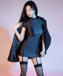 Silky Glossy Seductive Sheer Mini Dress - Alluring Charm Sexy Bodycon Lingerie