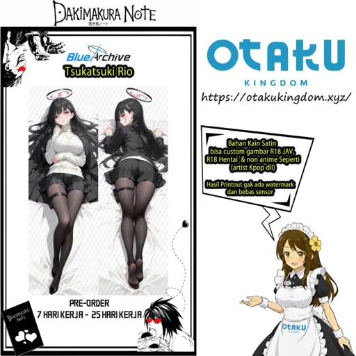 Image of Sarung Bantal Dakimakura Tsukatsuki Rio - Blue Archive Pillow Cover Only Or + Pillow Core By Otaku Kingdom