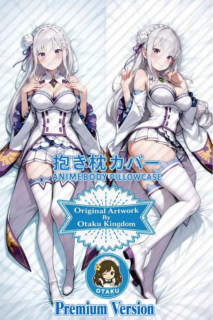 Dakimakura Anime Art Emilia - Re:Zero Kara Hajimeru Isekai Seikatsu Pillow Cover Only Premium Version By Otaku Kingdom