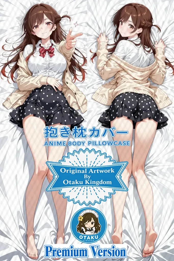 Dakimakura 3D Art Pillow Cover Only Mizuhara Chizuru Cute Cardigan + Polkadot Skirt Ver. - Kanojo Okarishimasu By Otaku Kingdom