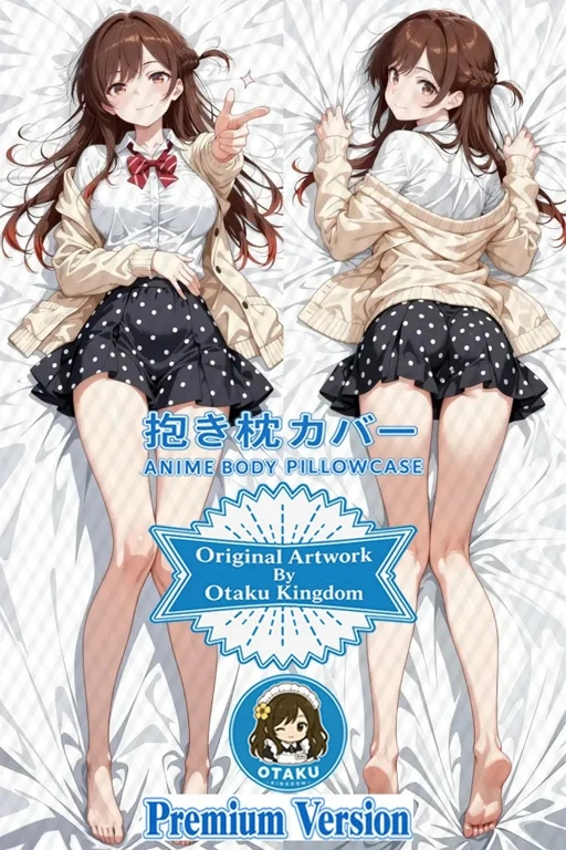 Image of Dakimakura 3D Art Pillow Cover Only Mizuhara Chizuru Cute Cardigan + Polkadot Skirt Ver. - Kanojo Okarishimasu By Otaku Kingdom