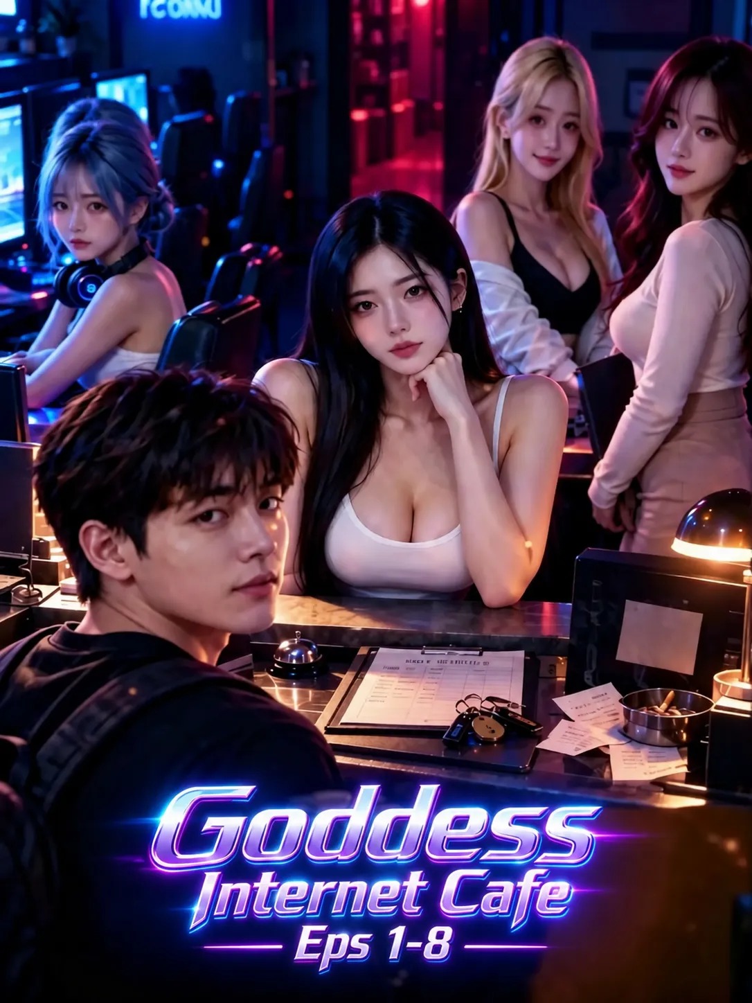 Goddess Internet Cafe (Eps 1-8) 28 Min - Fully Uncensored AI R18 Video With English Subtitle (AIAV-180)