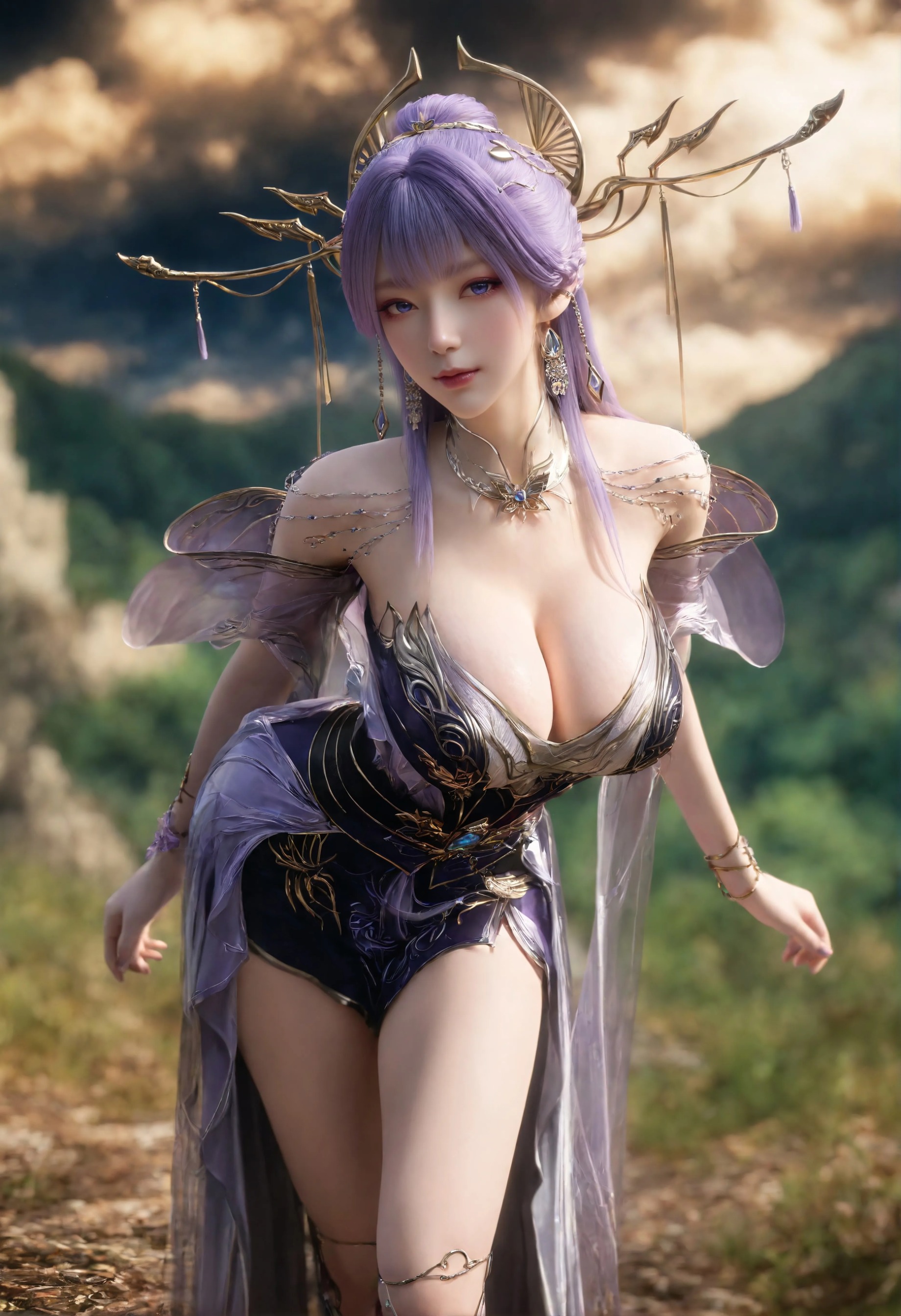 Tianqiong (Apotheosis) - 209pcs Ultra HD R18 Purple Goddess Images Pack Lewd Xianxia Immortal Waifu Collection