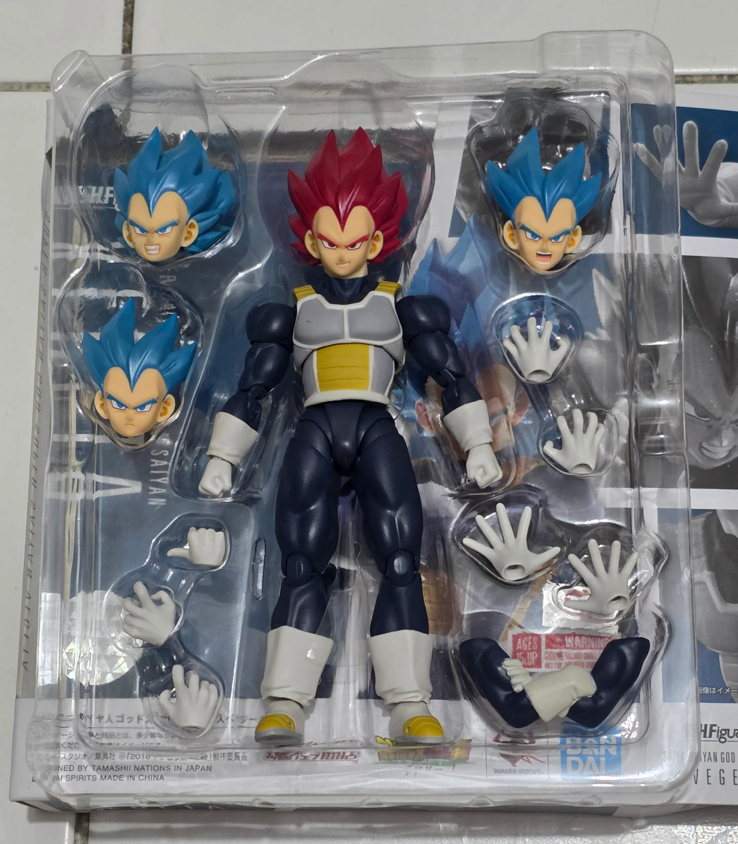 [READY STOCK ITEM] (Kondisi Bekas / Used Condition) SHF S.H.Figuarts Super Saiyan God Super Saiyan Vegeta By Bandai Spirits