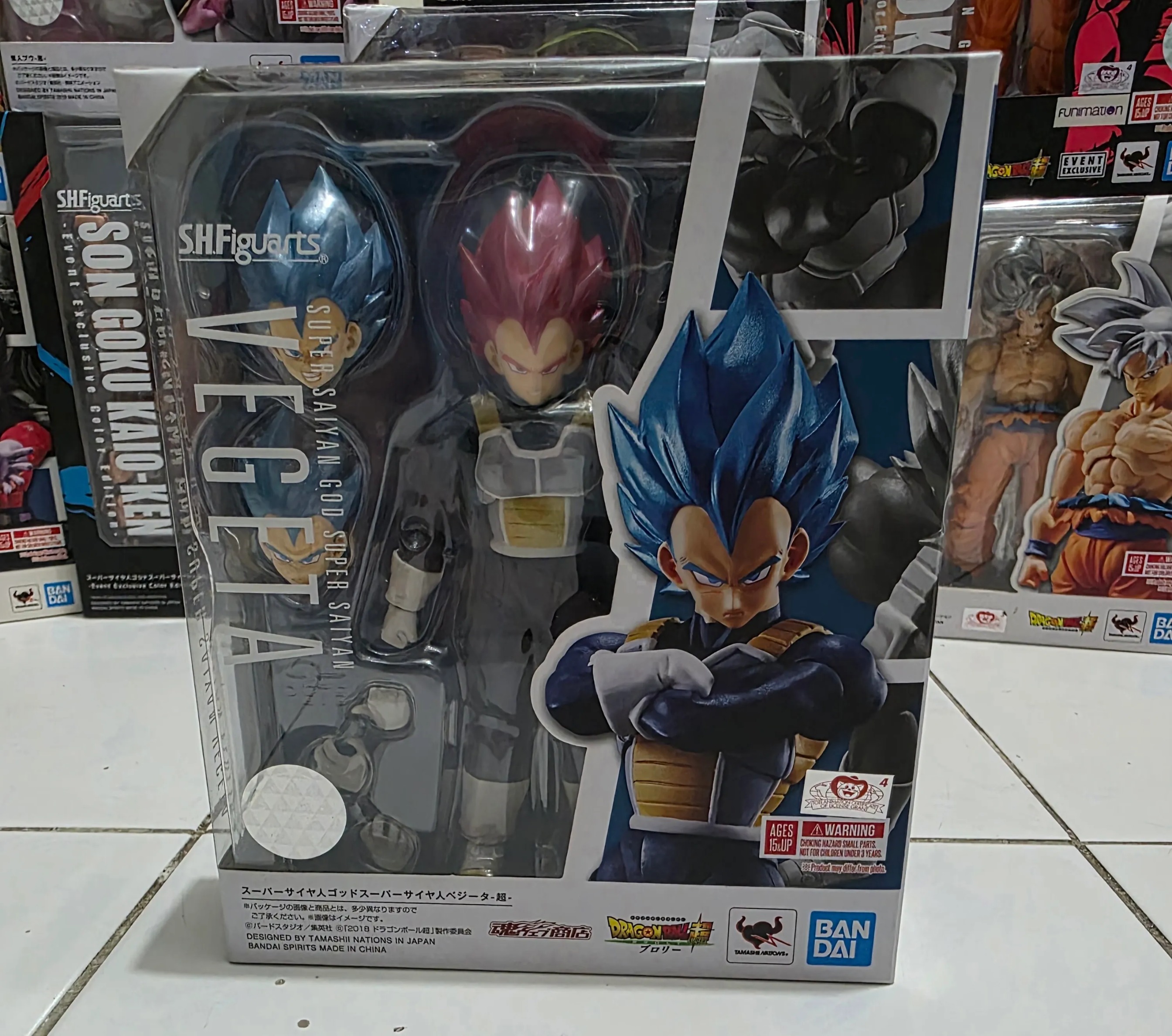 [READY STOCK ITEM] (Kondisi Bekas / Used Condition) SHF S.H.Figuarts Super Saiyan God Super Saiyan Vegeta By Bandai Spirits
