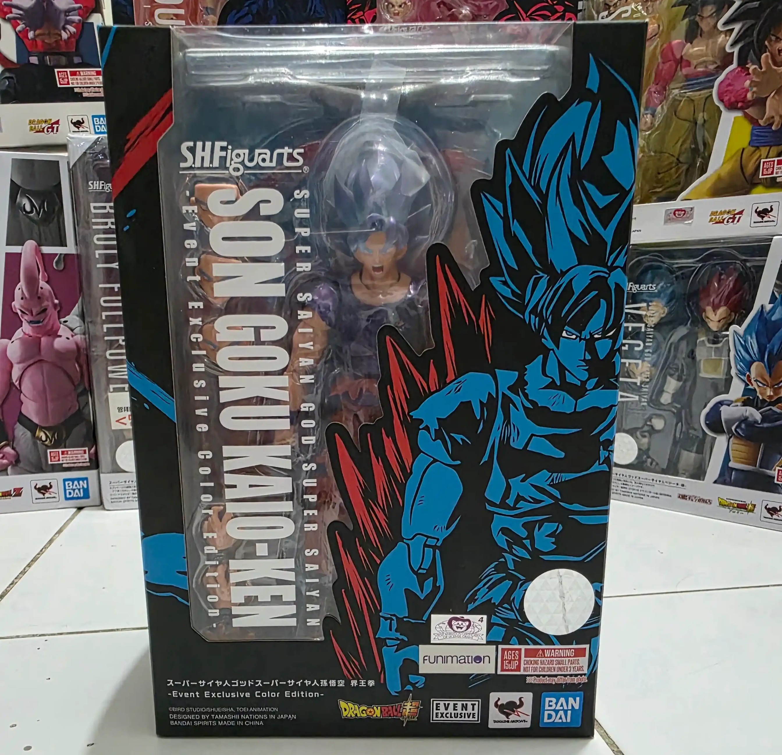 [READY STOCK ITEM] (Kondisi Bekas / Used Condition) SHF S.H.Figuarts Super Saiyan God Super Saiyan Son Goku Kaio-Ken Event Exclusive Color Edition By Bandai Spirits