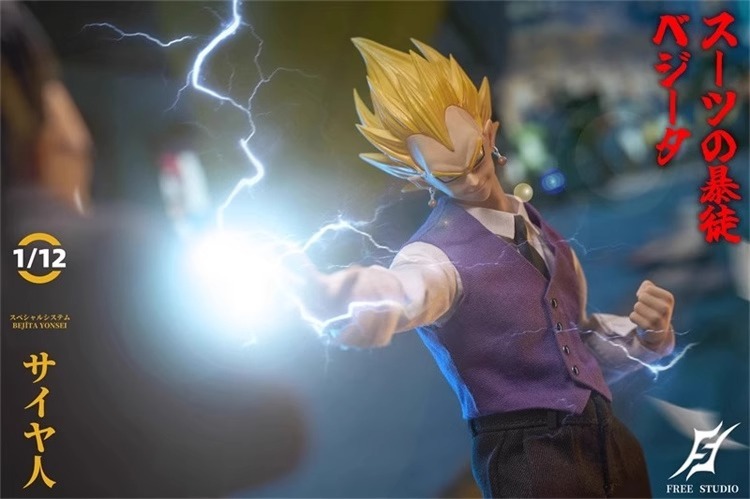 Action Figure 1/12 Vegeta Suit Thug Saiyan Prince Gangster Ver. By Free Studios