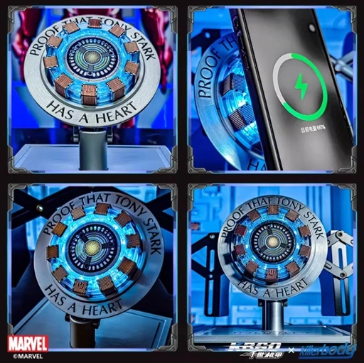 Image of 2026 Marvel Iron Man Chest Arc Reactor Alloy Base Magnetic Wireless Charging