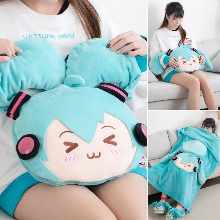 Multifunctional Pillow & Blanket Hatsune Miku Squinty Eyes Series By Moeyu
