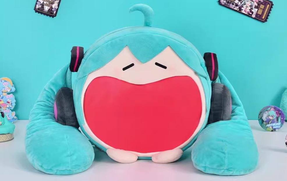 [READY STOCK ITEM] Hatsune Miku Smile Head Mascot Bag (45x40cm) - Vocaloid By Bilibili X BEMOE
