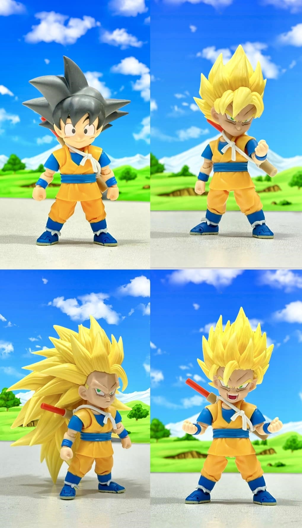 [READY STOCK LIMITED ITEM] SHF Custom chibi Songoku Daima + 3 headsclupt (ssj1,2,3) ver. (not SHF S.H.Figuarts bandai)