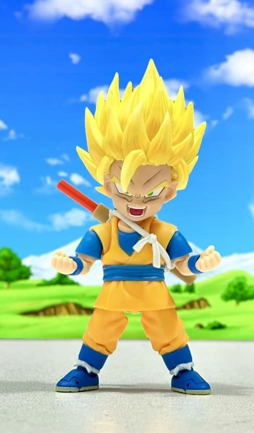 [READY STOCK LIMITED ITEM] SHF Custom chibi Songoku Daima + 3 headsclupt (ssj1,2,3) ver. (not SHF S.H.Figuarts bandai)