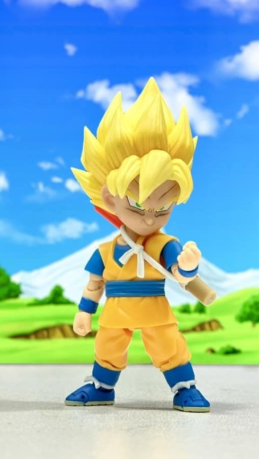 [READY STOCK LIMITED ITEM] SHF Custom chibi Songoku Daima + 3 headsclupt (ssj1,2,3) ver. (not SHF S.H.Figuarts bandai)
