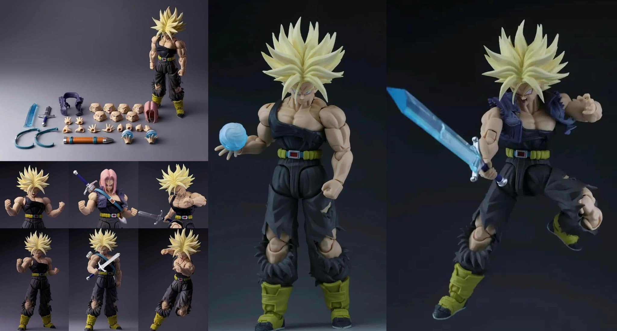 [READY STOCK ULTRA LIMITED ITEM] Action Figure 1/12 (Not SHF S.H.Figuarts) Trunks Unbound Wrath Warped Vengeance Battle Damage B Ver. - Dragonball Z By Tonsen Art Toys